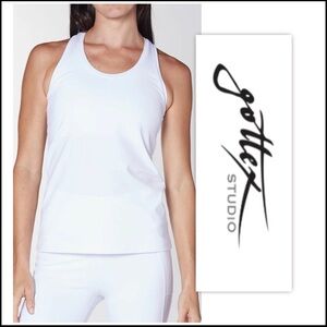 GOTTEX STUDIO WHITE ACTIVE RACER BACK TANK